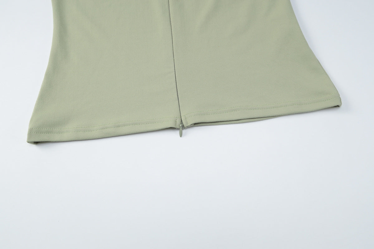 Stylish Cardigan Double Zipper Slim Fit T-Shirt