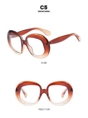 Irregularly Shaped Full-frame Round Fashion Glasses