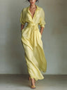 Lace Up Shirt Dress Sun Protection Shirt Maxi Dresses