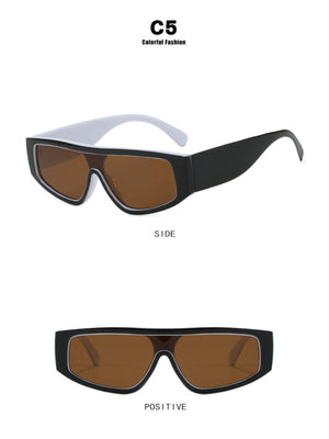 Lunettes de soleil élégantes à blocs de couleur