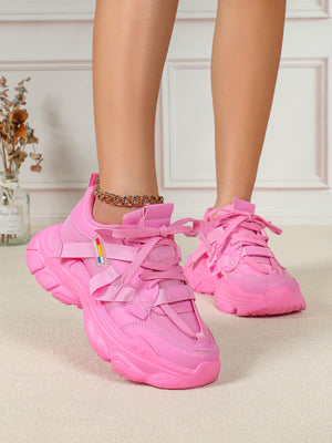 Color-blocked Platform Women's Casual Sneakers