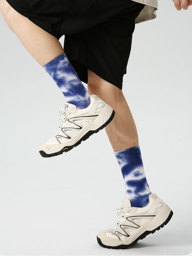 Lot de 3 paires de chaussettes tie-dye imprimées à lettres