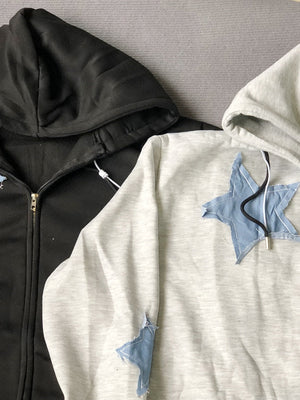 Liber Autumn Women's Zipper Geometric Patterns Sweatshirts&Hoodies