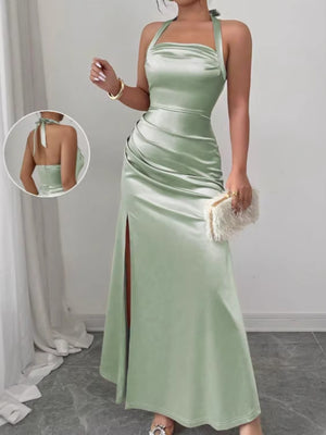 Backless Strapless Bodycon Long Dress With Slit