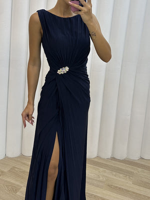 Crimp Slits Parties Maxi Dresses