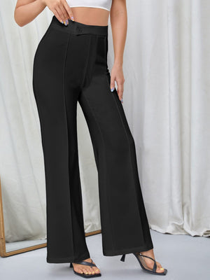 Button Design Flared Suit Trousers