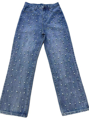 Washed Beaded Jeans