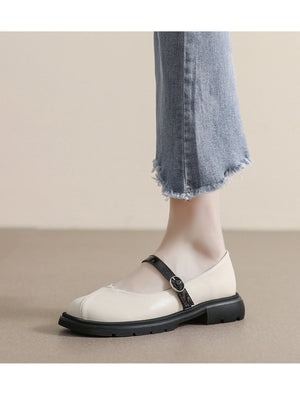 Liber Spring and Autumn Colorblock Women's Mary Jane Shoes