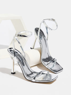 Metallic High-heeled Sandals