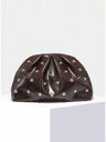 Studded Pleated Clutch Bag