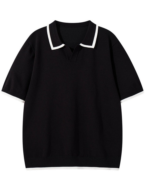 Old Money Style Color-blocked Leisure Polo Shirts