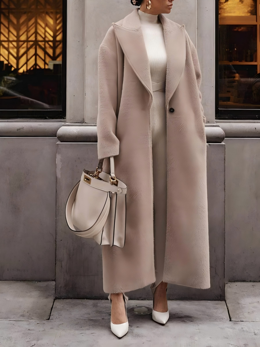 Keep Warm Long Sleeves With Lapel Plush Coats