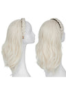 Fishbone Braid Headband Integrated Hair Replacement Long Curly Half-head Wig