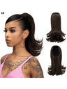 Slightly Curled Short Hair With Drawstring Ponytail, Made Of Synthetic High-temperature Silk Wig