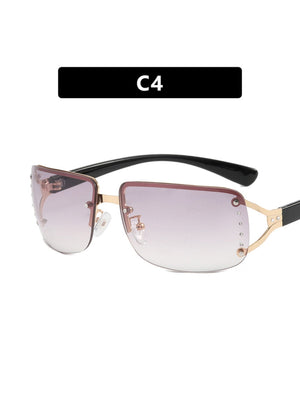 Lunettes de soleil sans monture personnalisées incrustées de strass