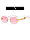 Metal Frameless Polygonal Sunglasses