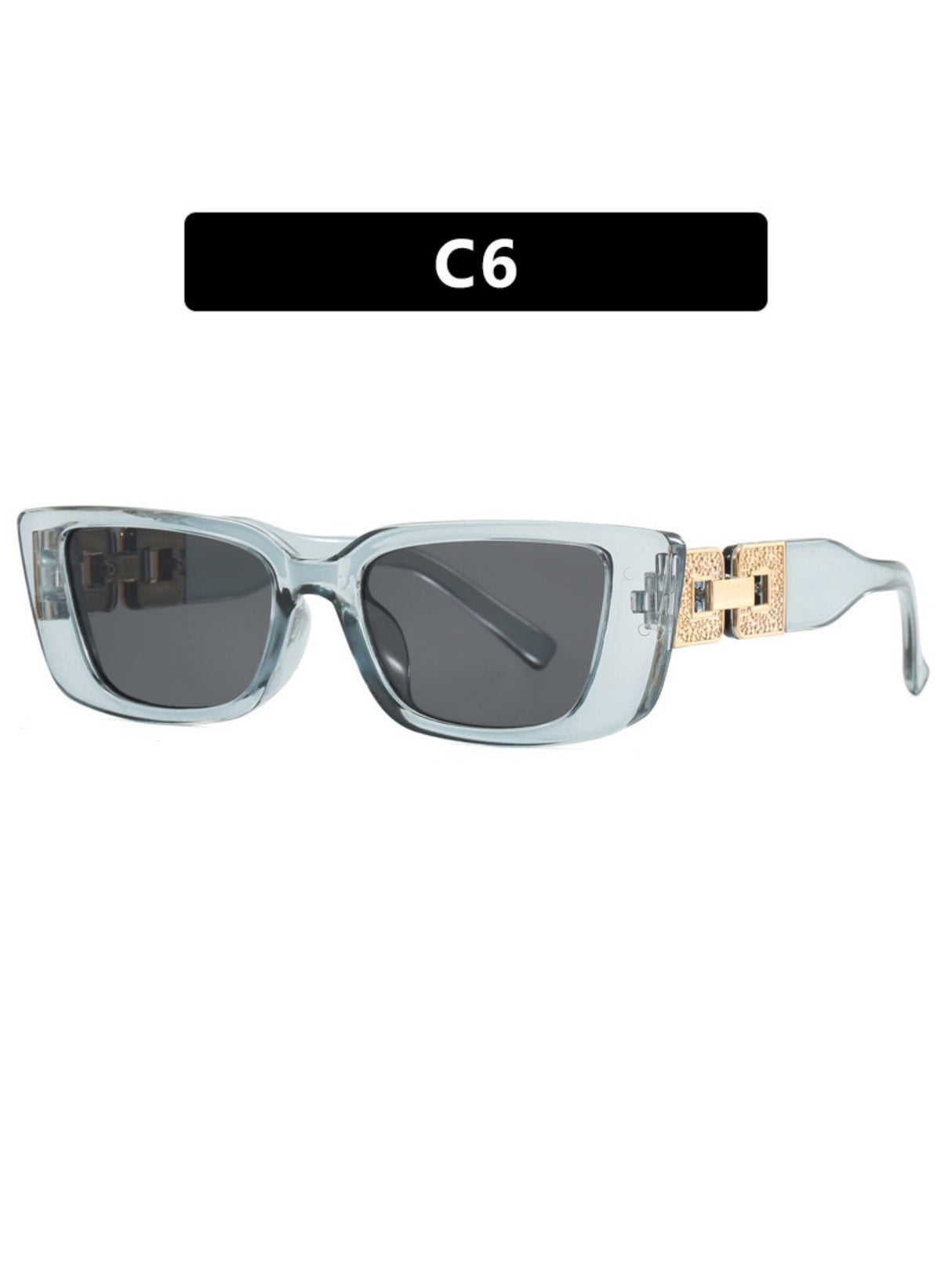 Lunettes de soleil à monture étroite et branches en chaîne