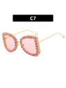 Rhinestone Full-rimmed Irregular Sunglasses