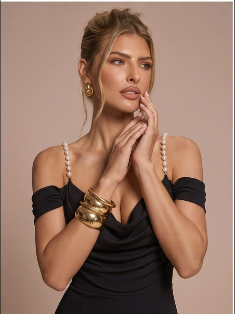 Beaded Halter Top With Slit, Sexy, Waist-cinching, Hip-hugging Design Maxi Dresses