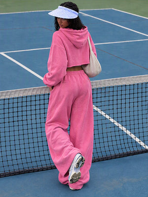 Long-sleeved Athletic Casual Sweatshirt Set