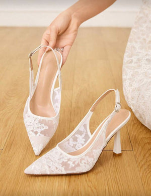 Lace Mesh High Heels