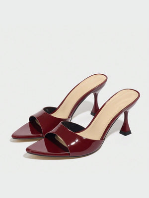 Embossed High-heeled Sandals
