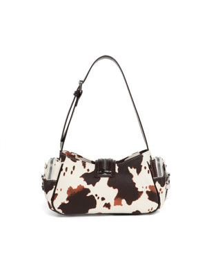 Stylish Leopard Print Edgy Biker Studded Shoulder Bag