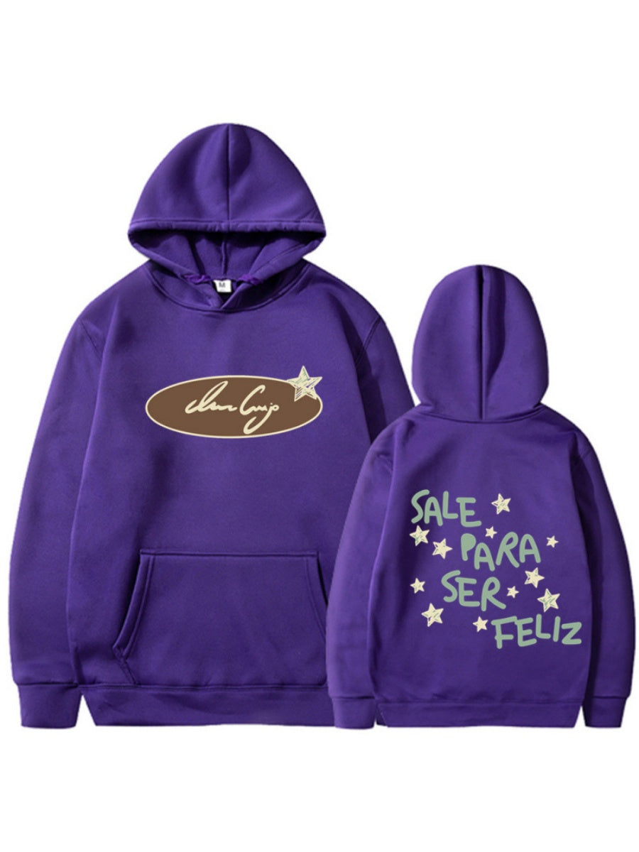 Bemalung geometrischer Muster, lockere Kapuzenpullover.