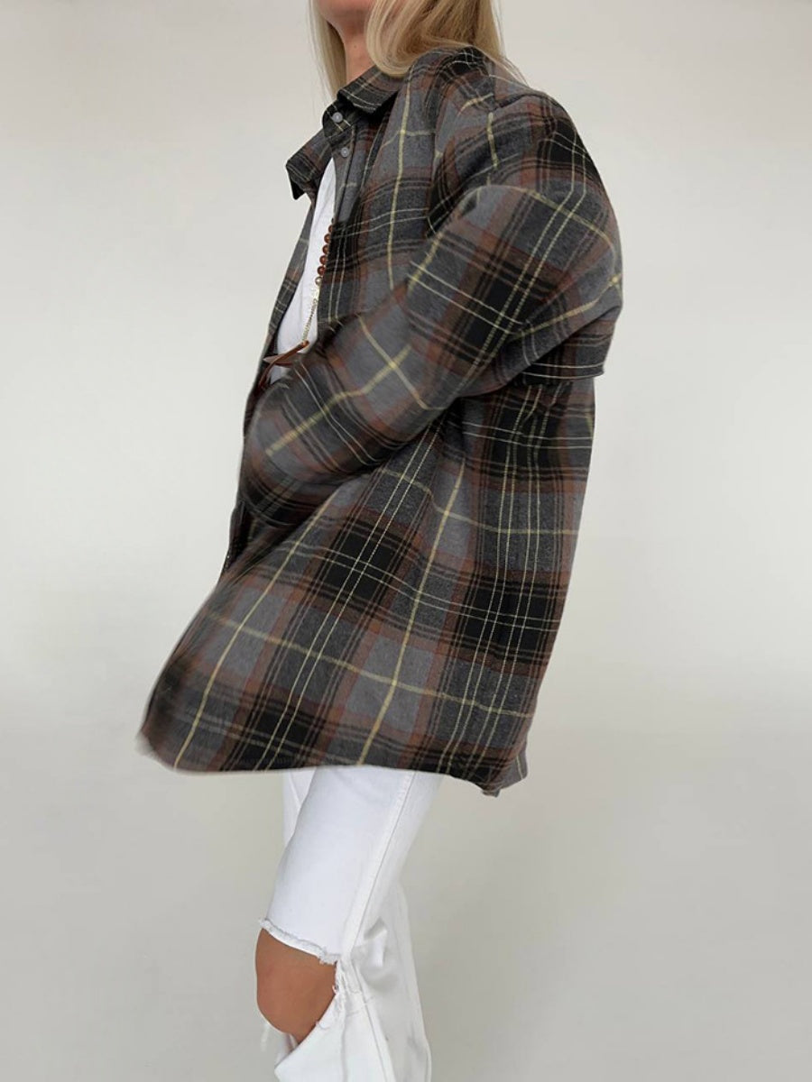 Liber Autumn Women's Plaid Plaid Shirts