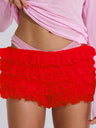 Y2K Bow Lace Multi-layered Wavy Lace Sweet Shorts