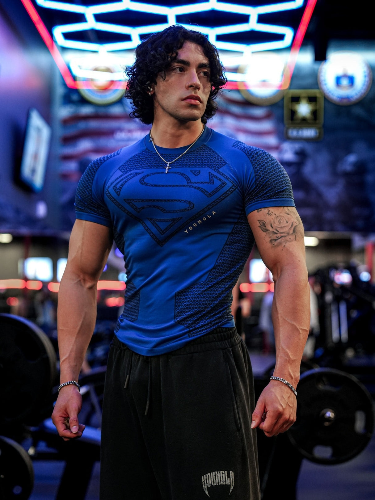 YOUNGAL Fitness Sports Quick-drying Breathable Tight T-shirts