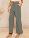 Basic Corduroy Double Buttons Stretch Leisure Straight-leg Trousers