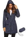 Hooded Pocket Water Proof Light Drawstring Windproof Raincoat Outdoor Windbreaker