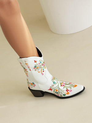 Vintage Western Cowboy Floral Embroidered Women's Boots