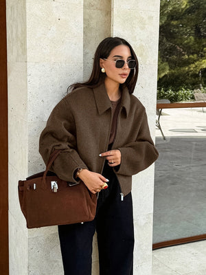 Brown Zip-Front Jacket