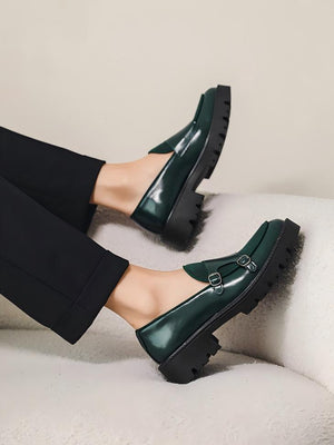 Patchwork Platform Slip-on Loafers