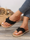 Denim Flip-Flops With Straw-lined Seams