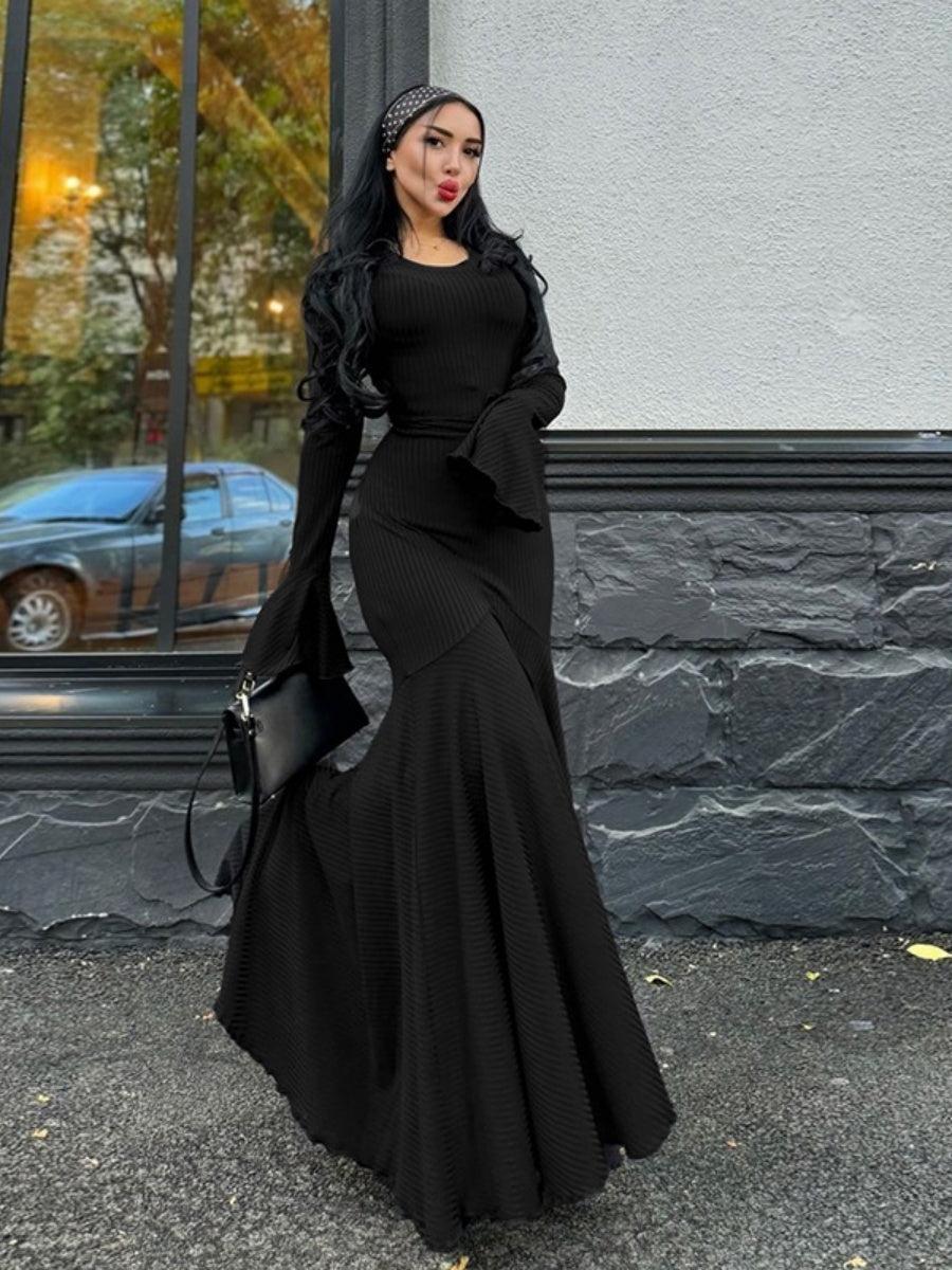 Liber Autumn Women's Splicing Maxi Dresses