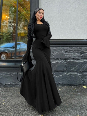Liber Autumn Women's Splicing Maxi Dresses