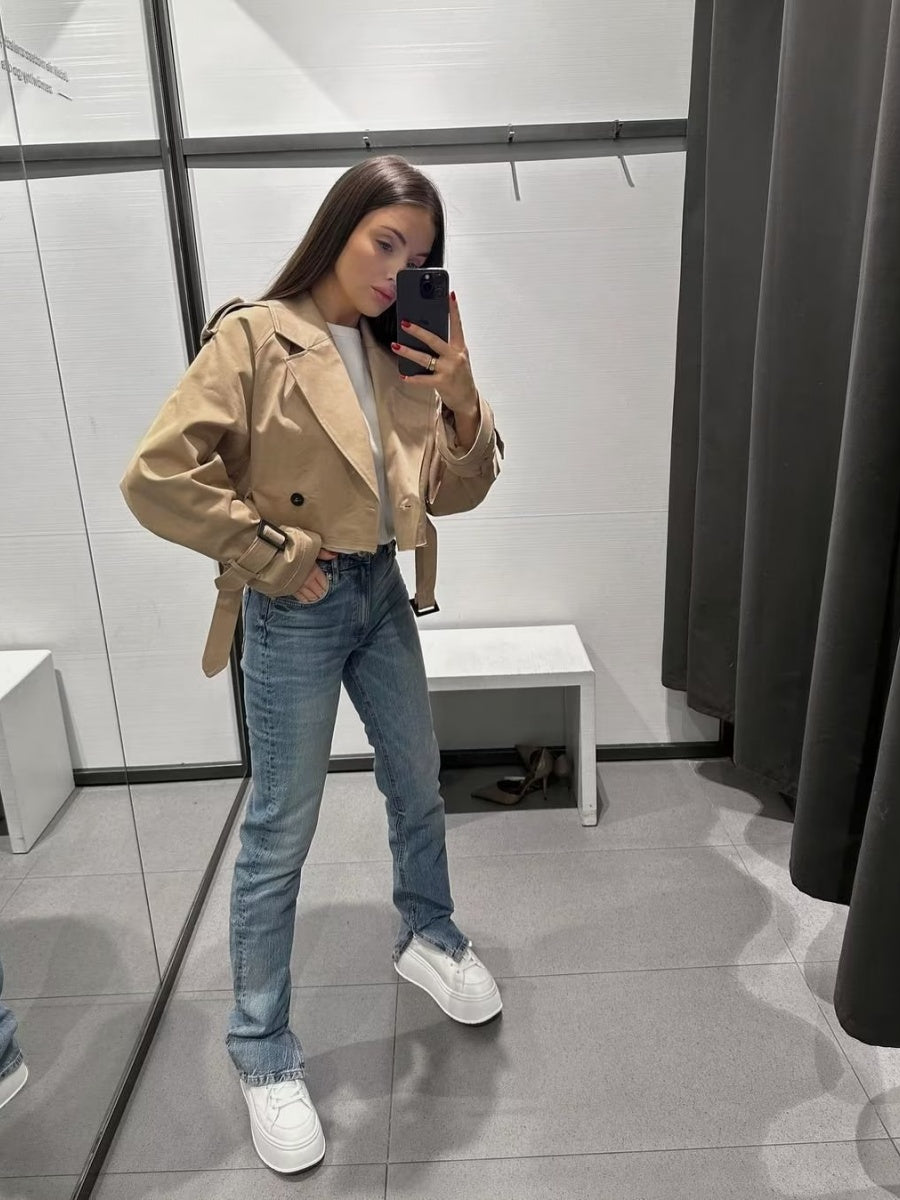 Liber Autumn Women's Buttons Trench Coats
