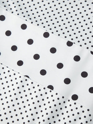 Polka Dot Retro Pleated Long Dress With A Halter Neck