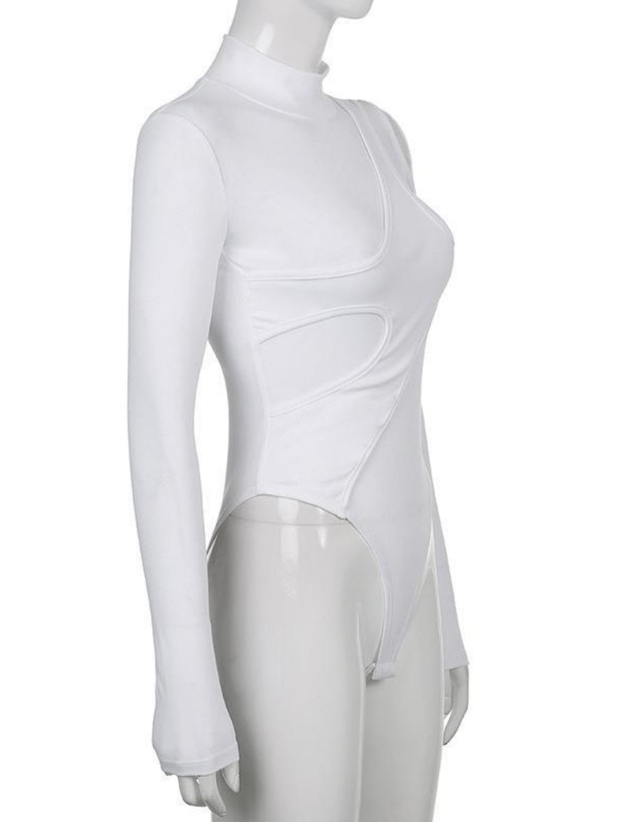 Liber Autumn Women's Splicing Solid Color Bodysuit