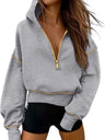 Lapel Splicing Hood Long Sleeve Half Zipper Hoodies