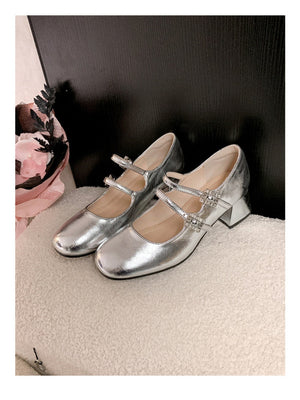 Liber Spring and Autumn Metal Women's Mary Jane Shoes