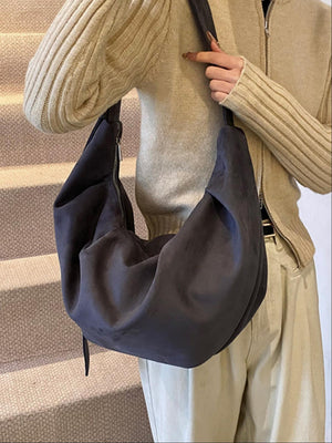 Sac bandoulière de travail en velours plissé à coupe décontractée