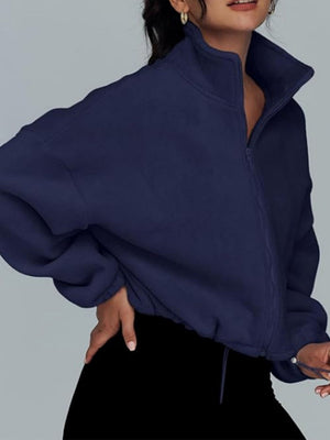 Liber Autumn Women's Zipper Solid Color Sweatshirts&Hoodies