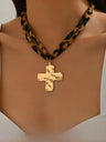 Leopard Print Seashell Starfish Necklace