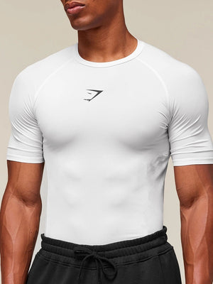 GYMSHARK Sports Fitness Running Printed Tight T-shirts