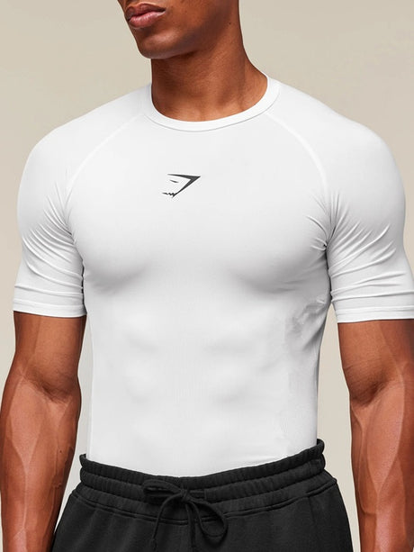GYMSHARK Sports Fitness Running Printed Tight T-shirts
