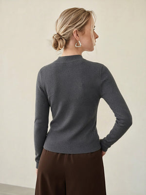 100% Merino Cotton & Wool Seamless Turtleneck Sweater